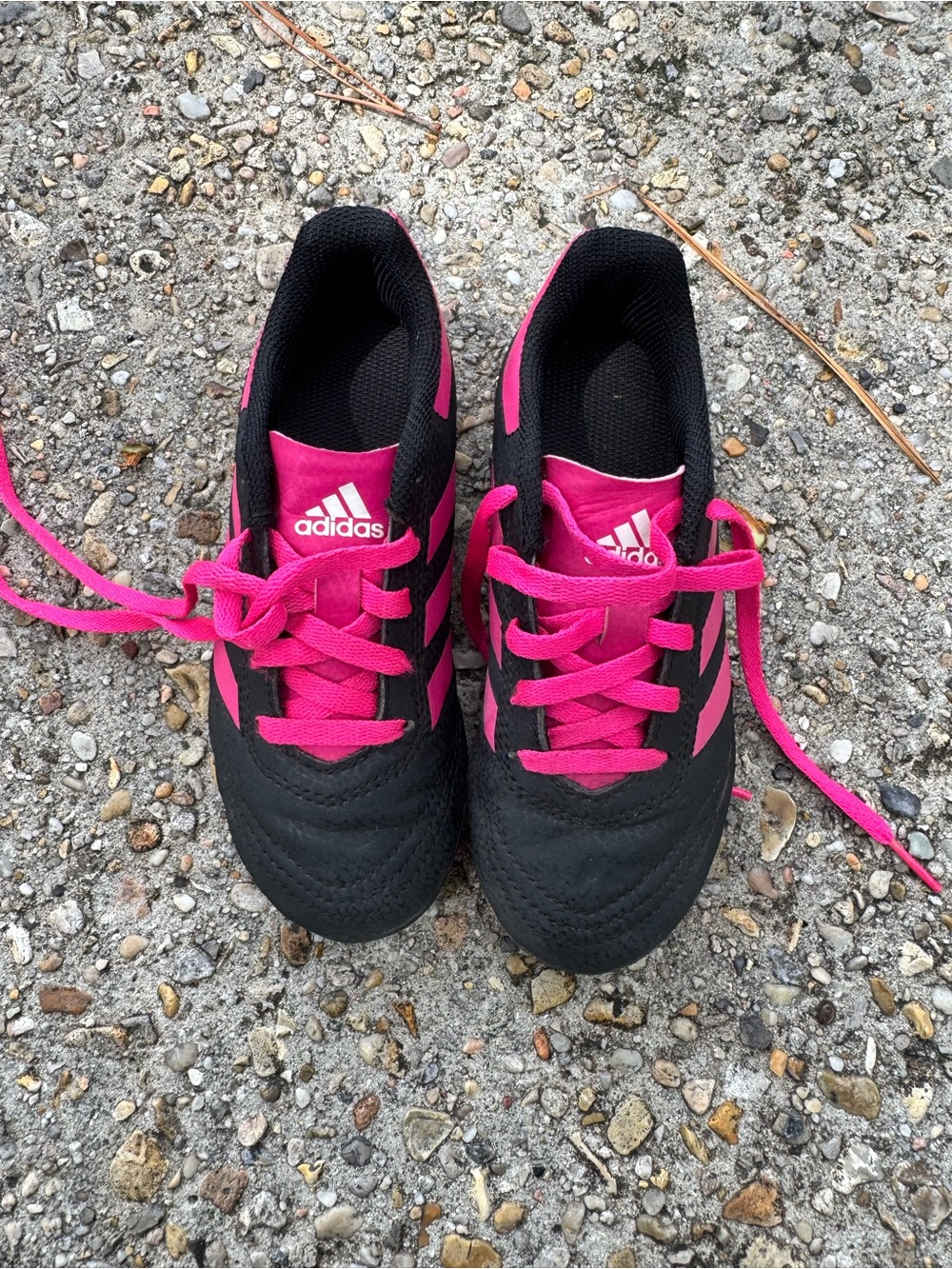 adidas Kids Black and Hot Pink Lace-Up Sneakers